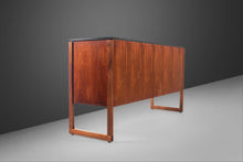 Load image into Gallery viewer, Mid Century Modern Polished Slate Sideboard / Credenza by Jens Risom in Walnut on a Sled Base, c. 1950s-ABT Modern