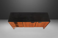Load image into Gallery viewer, Mid Century Modern Polished Slate Sideboard / Credenza by Jens Risom in Walnut on a Sled Base, c. 1950s-ABT Modern