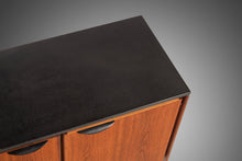 Load image into Gallery viewer, Mid Century Modern Polished Slate Sideboard / Credenza by Jens Risom in Walnut on a Sled Base, c. 1950s-ABT Modern