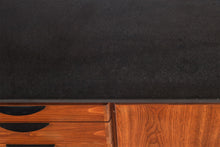 Load image into Gallery viewer, Mid Century Modern Polished Slate Sideboard / Credenza by Jens Risom in Walnut on a Sled Base, c. 1950s-ABT Modern