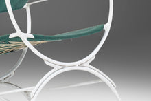 Load image into Gallery viewer, Mid Century Modern Rocking Chair in Forest Green Canvas on Wrought Iron Metal Base After Tony Paul, c. 1960's-ABT Modern