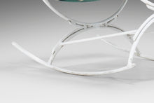 Load image into Gallery viewer, Mid Century Modern Rocking Chair in Forest Green Canvas on Wrought Iron Metal Base After Tony Paul, c. 1960's-ABT Modern