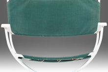 Load image into Gallery viewer, Mid Century Modern Rocking Chair in Forest Green Canvas on Wrought Iron Metal Base After Tony Paul, c. 1960's-ABT Modern