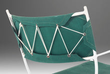 Load image into Gallery viewer, Mid Century Modern Rocking Chair in Forest Green Canvas on Wrought Iron Metal Base After Tony Paul, c. 1960's-ABT Modern