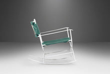Load image into Gallery viewer, Mid Century Modern Rocking Chair in Forest Green Canvas on Wrought Iron Metal Base After Tony Paul, c. 1960's-ABT Modern