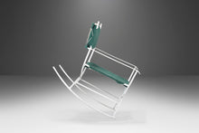 Load image into Gallery viewer, Mid Century Modern Rocking Chair in Forest Green Canvas on Wrought Iron Metal Base After Tony Paul, c. 1960's-ABT Modern
