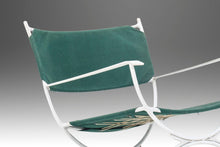 Load image into Gallery viewer, Mid Century Modern Rocking Chair in Forest Green Canvas on Wrought Iron Metal Base After Tony Paul, c. 1960's-ABT Modern