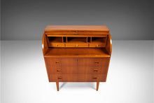 Load image into Gallery viewer, Mid Century Modern Roll Top Secretary Teak Desk Attributed to Egon Ostergaard, Sweden, c. 1970's-ABT Modern