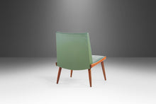Load image into Gallery viewer, Mid Century Modern Slipper Chair in Walnut & Original Green Fabric by Kroehler, USA, c. 1960's-ABT Modern