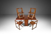 Load image into Gallery viewer, Mid Century Modern Space Saver Minimalist Hide Away Dropleaf Table w/ 4 Hidden Folding Chairs, Romanian, c. 1960's-ABT Modern