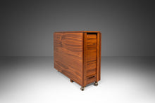 Load image into Gallery viewer, Mid Century Modern Space Saver Minimalist Hide Away Dropleaf Table w/ 4 Hidden Folding Chairs, Romanian, c. 1960's-ABT Modern