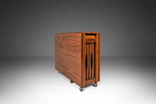 Load image into Gallery viewer, Mid Century Modern Space Saver Minimalist Hide Away Dropleaf Table w/ 4 Hidden Folding Chairs, Romanian, c. 1960's-ABT Modern