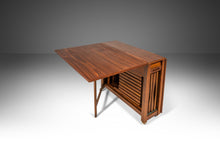 Load image into Gallery viewer, Mid Century Modern Space Saver Minimalist Hide Away Dropleaf Table w/ 4 Hidden Folding Chairs, Romanian, c. 1960's-ABT Modern