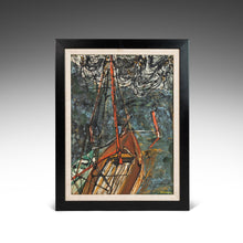 Load image into Gallery viewer, Mid Century Modern 'Storm Incoming' Oil Painting by Ulhmann, Germany, c. 1960s-ABT Modern