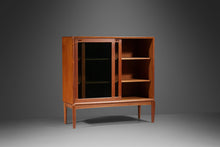 Load image into Gallery viewer, Mid Century Modern Teak Display Cabinet w/ Sliding Glass Doors by HW Klein for Bramin, Denmark, c. 1960s-ABT Modern