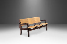 Load image into Gallery viewer, Mid Century Modern Three-Seater Sofa in Fruitwood & Leather by Angel Pazmino, Ecuador, c. 1960's-ABT Modern