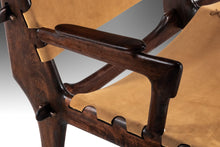 Load image into Gallery viewer, Mid Century Modern Three-Seater Sofa in Fruitwood & Leather by Angel Pazmino, Ecuador, c. 1960's-ABT Modern