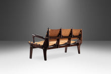 Load image into Gallery viewer, Mid Century Modern Three-Seater Sofa in Fruitwood & Leather by Angel Pazmino, Ecuador, c. 1960's-ABT Modern