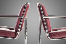 Load image into Gallery viewer, Mid Century Modern Tubular Chrome Lounge Chairs by Chromcraft with Rich Oxblood Seats, c. 1960s-ABT Modern