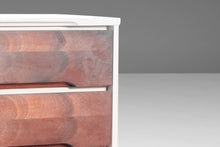 Load image into Gallery viewer, Mid Century Modern Two Tone Dresser By Stanley in White and Walnut w/ Brass Detailing, USA, c. 1960's-ABT Modern