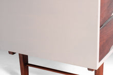 Load image into Gallery viewer, Mid Century Modern Two Tone Dresser By Stanley in White and Walnut w/ Brass Detailing, USA, c. 1960's-ABT Modern