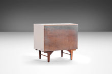 Load image into Gallery viewer, Mid Century Modern Two Tone Dresser By Stanley in White and Walnut w/ Brass Detailing, USA, c. 1960's-ABT Modern