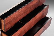 Load image into Gallery viewer, Mid Century Modern Two Tone Dresser By Stanley in White and Walnut w/ Brass Detailing, USA, c. 1960's-ABT Modern