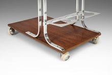 Load image into Gallery viewer, Mid Century Modern Walnut & Chrome Petite Bar Cart in the Manner of Bernhardt, USA, c. 1970's-ABT Modern