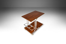 Load image into Gallery viewer, Mid Century Modern Walnut & Chrome Petite Bar Cart in the Manner of Bernhardt, USA, c. 1970's-ABT Modern