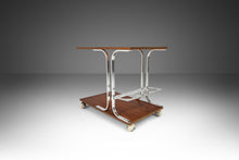 Load image into Gallery viewer, Mid Century Modern Walnut & Chrome Petite Bar Cart in the Manner of Bernhardt, USA, c. 1970's-ABT Modern