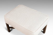 Load image into Gallery viewer, Mid Century Ottoman / Footstool / Bench After Edward Wormley for Dunbar Newly Upholsterd in Knoll Fabrics White Bouclé, USA, c. 1960s-ABT Modern