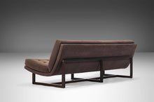 Load image into Gallery viewer, Milo Baughman Three Seat Scoop Sofa / Couch in Original Mocha Brown on Walnut Frame, USA, c. 1970's-ABT Modern