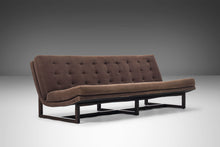 Load image into Gallery viewer, Milo Baughman Three Seat Scoop Sofa / Couch in Original Mocha Brown on Walnut Frame, USA, c. 1970's-ABT Modern
