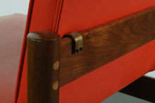 Load image into Gallery viewer, Minimalist Thonet Armless Chair Chair Found in its Original Red Naugahyde Upholstery, USA, c. 1960's-ABT Modern