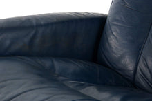 Load image into Gallery viewer, Mint Condition Vintage Stressless Ekornes Reclining Lounge Chair and Ottoman in Blue Leather-ABT Modern