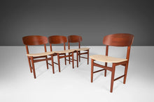 Load image into Gallery viewer, Model 121 Dining Table Paired with a Set of 4 Model 122 Dining Chairs by Borge Mogensen for Soborg Mobelfabrik in Teak, Denmark-ABT Modern