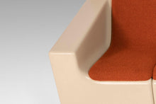 Load image into Gallery viewer, Modernist Fiberglass Loveseat in Original Knit Woolen Fabric Attributed to Ed Frank for Moretti, 1960s-ABT Modern