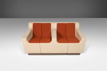 Load image into Gallery viewer, Modernist Fiberglass Loveseat in Original Knit Woolen Fabric Attributed to Ed Frank for Moretti, 1960s-ABT Modern