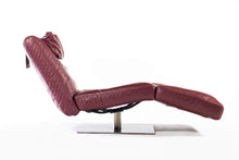 Load image into Gallery viewer, Natuzzi Chaise Lounge Chair in Rich Ox Blood Leather, Zeta Model-ABT Modern