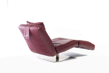 Load image into Gallery viewer, Natuzzi Chaise Lounge Chair in Rich Ox Blood Leather, Zeta Model-ABT Modern
