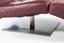Load image into Gallery viewer, Natuzzi Chaise Lounge Chair in Rich Ox Blood Leather, Zeta Model-ABT Modern