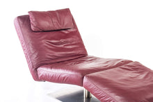 Load image into Gallery viewer, Natuzzi Chaise Lounge Chair in Rich Ox Blood Leather, Zeta Model-ABT Modern