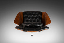 Load image into Gallery viewer, Newly Restored George Mulhauser for Plycraft Tufted Lounge Chair in Walnut and Vinyl on Metal Star Basse, c. 1960s-ABT Modern
