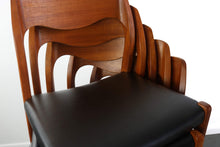 Load image into Gallery viewer, Niels Møller # 71 Teak Dining Chairs w/ Black Vegan Leatherette Seats - A Set of 8, Denmark-ABT Modern