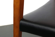 Load image into Gallery viewer, Niels Møller # 71 Teak Dining Chairs w/ Black Vegan Leatherette Seats - A Set of 8, Denmark-ABT Modern