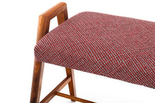 Load image into Gallery viewer, Original Baldwin Acrosonic Piano Bench in Walnut Newly Upholstered in Knoll Fabric-ABT Modern