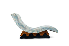 Load image into Gallery viewer, Original Sky Blue Jack Lenor Larsen Flame Stitch Pattern Wave Lounge Chair by Adrian Pearsall for the Strictly Spanish Line, USA-ABT Modern