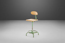 Load image into Gallery viewer, Pair of Industrial Adjustable Metal Drafting Stools / Barstools by Adjusto Equipment, c. 1940s-ABT Modern