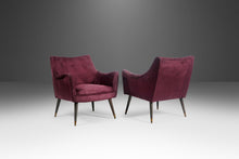 Load image into Gallery viewer, Pair of Mid Century Lounge Chairs in Original Purple Fabric After Paul McCobb, USA, c. 1960's-ABT Modern