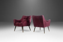 Load image into Gallery viewer, Pair of Mid Century Lounge Chairs in Original Purple Fabric After Paul McCobb, USA, c. 1960's-ABT Modern